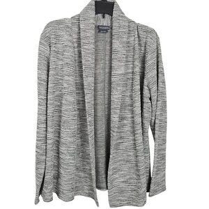 Womens Van Heusen XL Open Front Cardigan Lt Gray Polyester Business Casual Layer